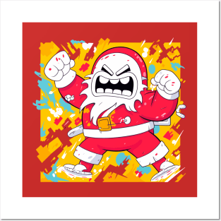 Pop Art Santa: A Colorful and Cheerful Christmas Illustration Posters and Art